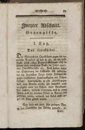 Zweyter Abschnitt. Gegengifte.