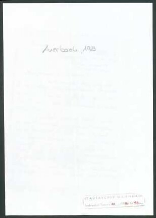 Auerbach, Erna, Frankfurt a. M., Schriftwechsel mit Wichert