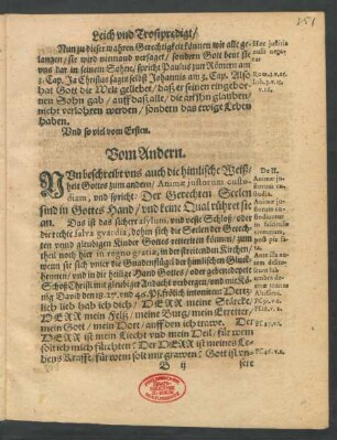 Vom Andern. [ II. Animae justorum custodiam]