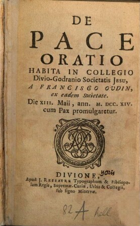 De pace oratio