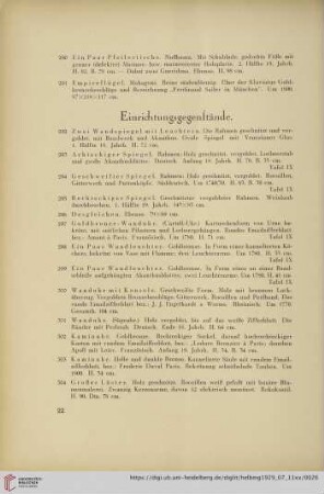 Einrichtungsgegenstände (Nr. 292-304)