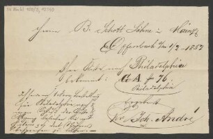 Brief an B. Schott's Söhne : 01.02.1852