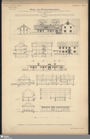 Architekt R. Hartmann, Dresden. Kennwort: "Pflug" Zweiter Preis. Wohn- und Wirthschaftsgebäude