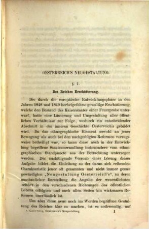 Oesterreich's Neugestaltung : 1848-1858