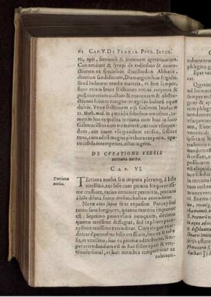 De Curatione Febris tertianae nothae. Cap. VI.