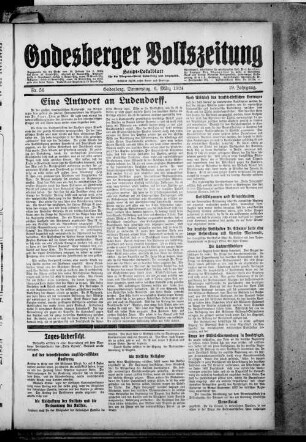 Godesberger Volkszeitung. 1913-1933
