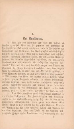I. Dualismus