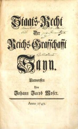 Staats-Recht der Reichs-Graffschafft Sayn