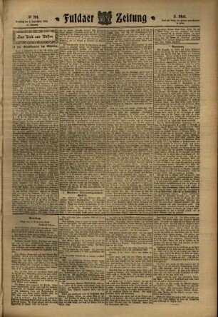 Dritte Ausgabe vom Samstag, den 03. September 1910.