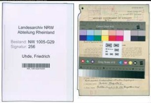 Entnazifizierung Friedrich Uhde , geb. 03.09.1883 (Amtmann)