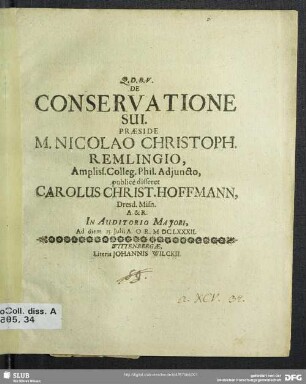 De Conservatione Sui