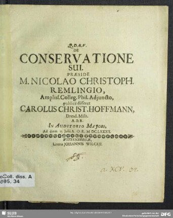 De Conservatione Sui