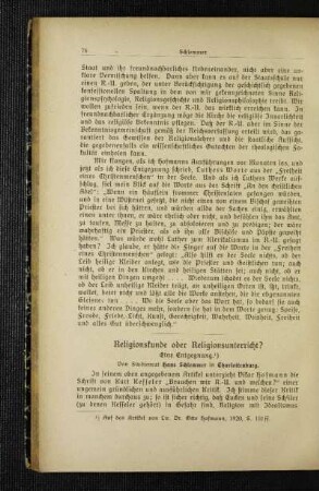 Religionskunde oder Religionsunterricht? : eine Entgegnung