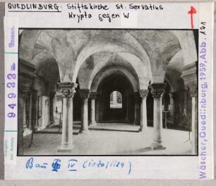 Quedlinburg: St. Servatius, Krypta nach W