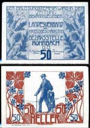 Rohrbach, Oberösterreich, Kriegsbeschädigte 50 Heller