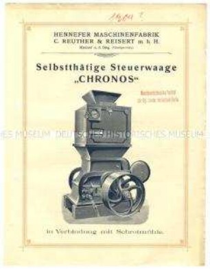 Kundengutachten über automatische Malzsteuerwaagen "Chronos"