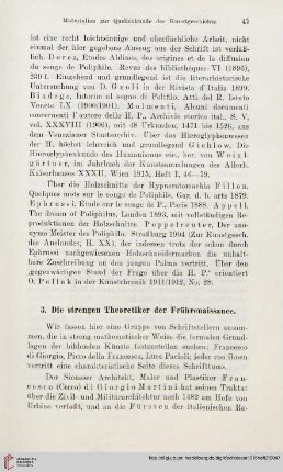 3. Die strengen Theoretiker der Frührenaissance