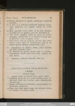Tertius Liber Psalmorum.