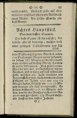 Achtes Hauptstück. Von dem besten Saamen.