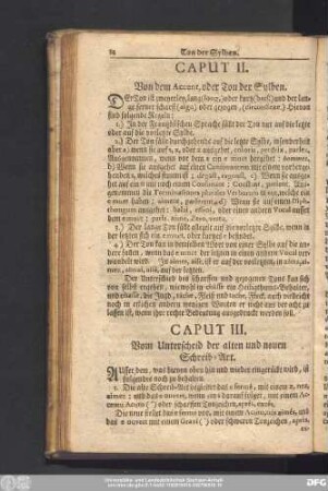 Caput II. Von dem Accent, oder Ton der Sylben.