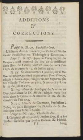 Additions & Corrections