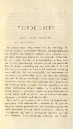 Vijfde brief. Batavia, den 28 December 1854