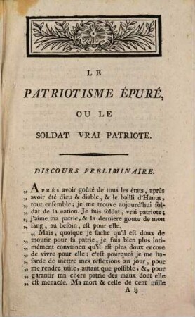 Le Patriotisme Épuré, Ou Le Soldat Vrai Patriote, Parlant Au Peuple