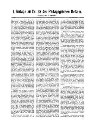 Die [nationale Einheitsschule] : [Fortsetzung aus dem Hauptblatt] ; 1. Beilage zu Nr. 28 der Pädagogischen Reform