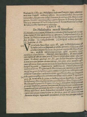 Caput VI. De Philosophia morali Sinensium.