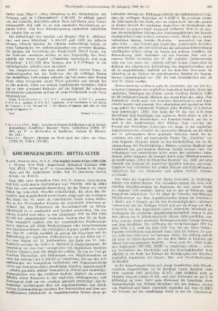 921-923 [Rezension] Roth, Francis, The English Austin Friars