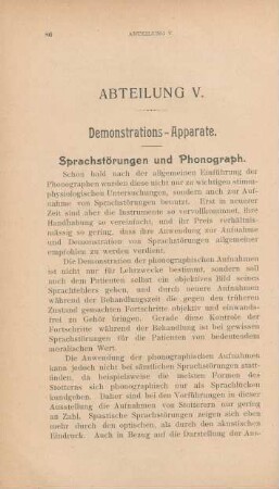 Abteilung V. Demonstrations-Apparate