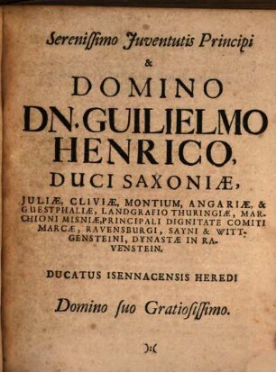 Diss. inaug. jur. de fortuna jurgiorum sive processuum