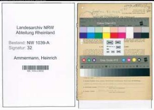 Entnazifizierung Heinrich Ammermann , geb. 14.11.1908 (Buchpruefer)