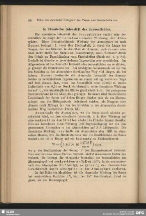 b) chemische Intensitöt des Sonnenlichts