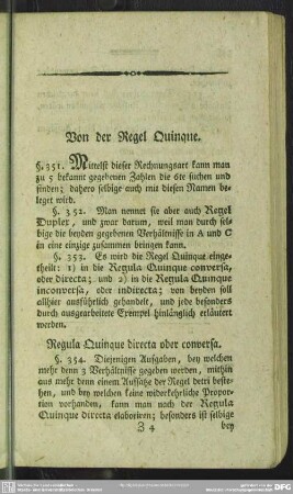 Von der Regel Quinque
