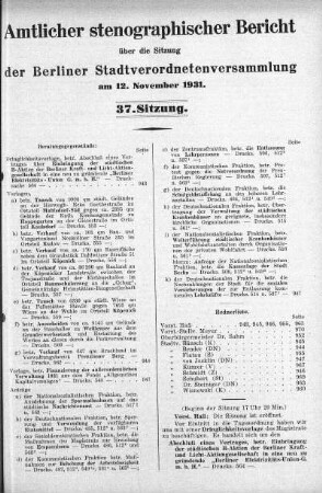 Sitzung 37, 12. November 1931