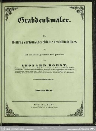 2: Grabdenkmäler : ein Beirag zur Kunstgeschichte des Mittelalters