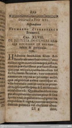 Disputatio XVI. Respondente Hermanno Zierenberch Bremensi [Caput XLVIII.-L.]