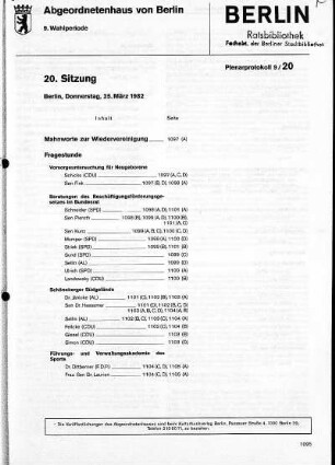 Nr. 20, 25. März 1982