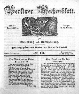 No. 10, Sonnabend, den 11. Maerz 1837.