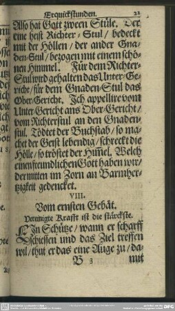 VIII. Vom ernsten Gebät