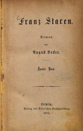 Franz Staren : Roman, 2. Band