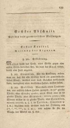 Erstes Kapitel. Messung der Figuren