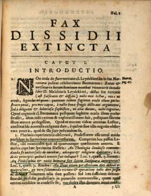 Fax dissidii extincta : s. Exercitationes pacificae ad non nullas quaestiones, quae hodie in Belgio moventur