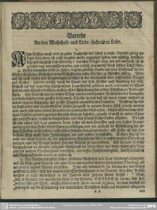 Vorrede An den Wahrheit- und Liebe-suchenden Leser