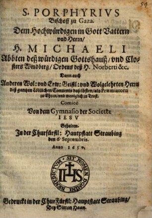 S. Porphyrius Bischof zu Gaza : [Periocha]