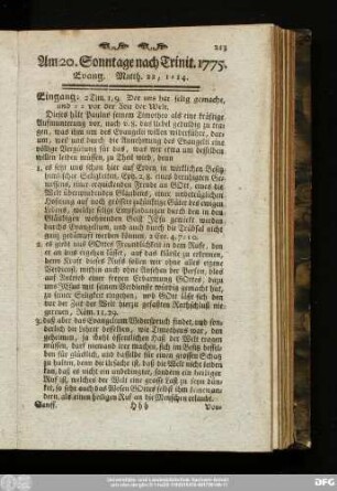 Am 20. Sonntage nach Trinit. 1775. Evang. Matth. 22, 1 - 14.