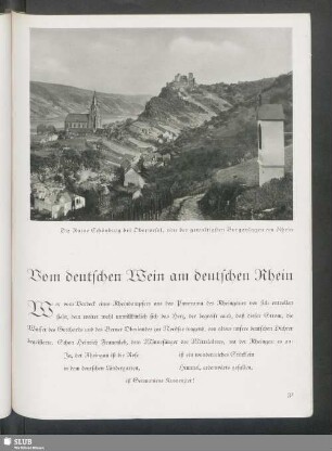 Die Ruine Schönburg bei Oberwesel, eine der gewaltigsten Burganlagen am Rhein