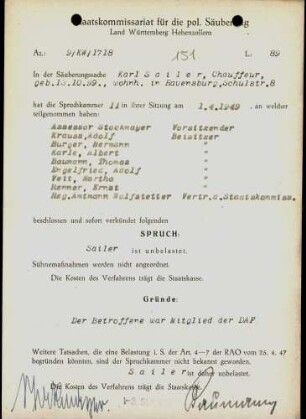 Sailer, Karl