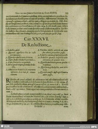 Cap. XXXVI. De Reductione